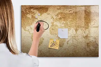 Magnetická kreslící tabule s motivem vintage mapy světa