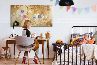 Magnetická kreslící tabule s motivem vintage mapy světa