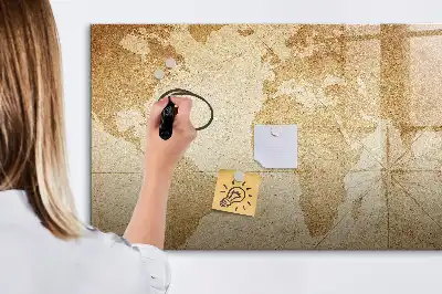 Magnetická kreslící tabule s motivem vintage mapy světa