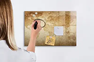 Magnetická kreslící tabule s motivem vintage mapy světa