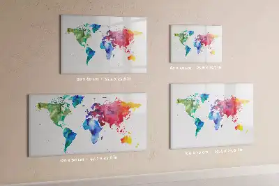 Magnetická kreslicí tabule ve stylu akvarelové mapy světa