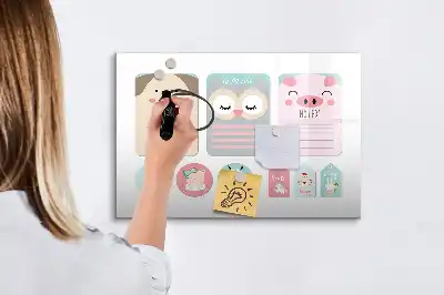Popisovatelná magnetická tabule veselá zvířátka