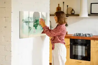 Magnetická kreslící tabule s motivem akvarelové mapy světa