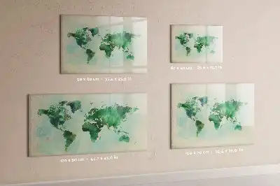 Magnetická kreslící tabule s motivem akvarelové mapy světa