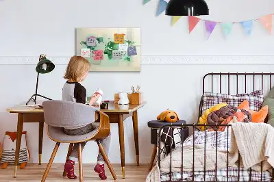 Magnetická kreslící tabule s motivem akvarelové mapy světa