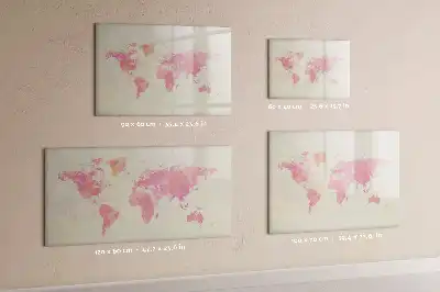 Magnetická popisovatelná tabule s motivem akvarelové mapy světa