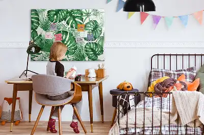 Magnetická popisovatelná tabule s motivem listů monstery