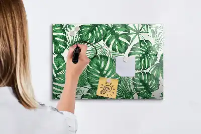 Magnetická popisovatelná tabule s motivem listů monstery