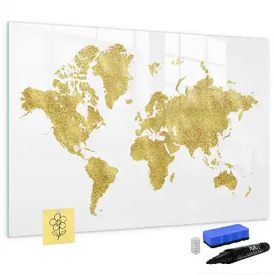Magnetická kreslící tabule zlatá mapa světa