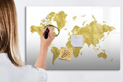 Magnetická kreslící tabule zlatá mapa světa