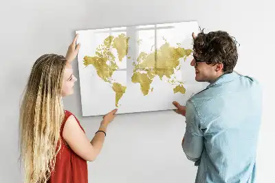 Magnetická kreslící tabule zlatá mapa světa