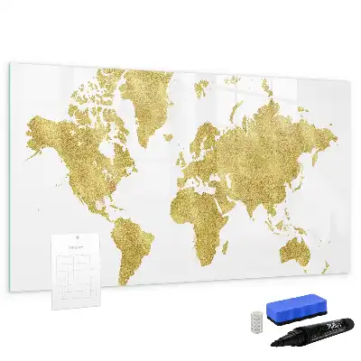 Magnetická kreslící tabule zlatá mapa světa
