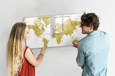 Magnetická kreslící tabule zlatá mapa světa