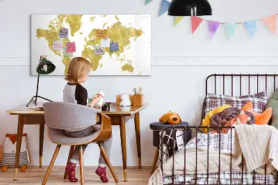 Magnetická kreslící tabule zlatá mapa světa