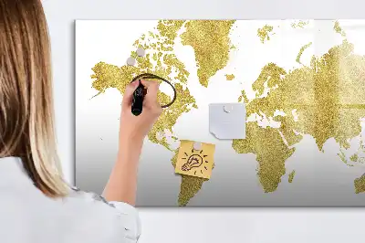 Magnetická kreslící tabule zlatá mapa světa
