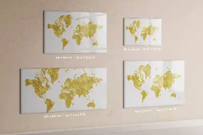 Magnetická kreslící tabule zlatá mapa světa
