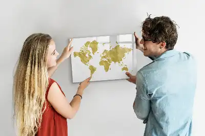 Magnetická kreslící tabule zlatá mapa světa