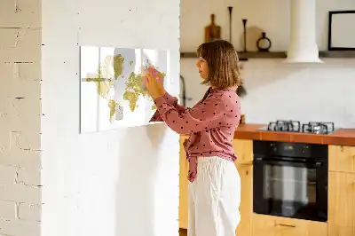 Magnetická kreslící tabule zlatá mapa světa
