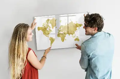 Magnetická kreslící tabule zlatá mapa světa
