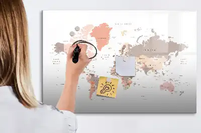 Magnetická mapa světa popisovatelná tabule