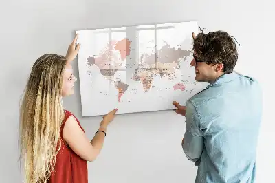 Magnetická mapa světa popisovatelná tabule