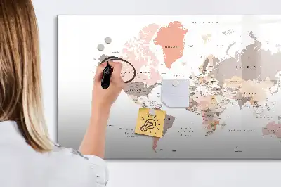 Magnetická mapa světa popisovatelná tabule