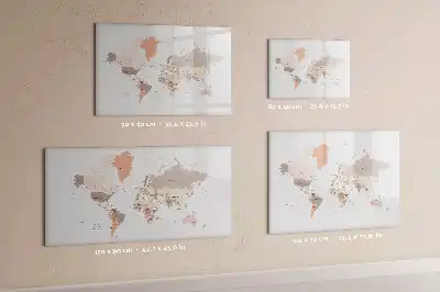 Magnetická mapa světa popisovatelná tabule