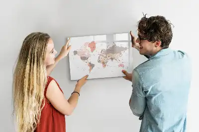 Magnetická mapa světa popisovatelná tabule