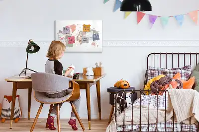 Magnetická mapa světa popisovatelná tabule