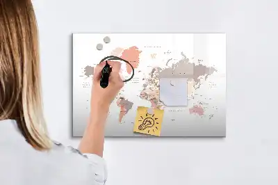 Magnetická mapa světa popisovatelná tabule