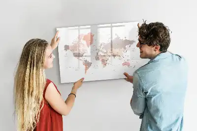 Magnetická mapa světa popisovatelná tabule