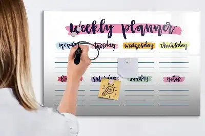 Magnetická popisovatelná tabule ručně psaný plánovač
