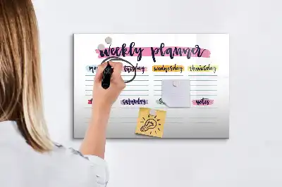 Magnetická popisovatelná tabule ručně psaný plánovač