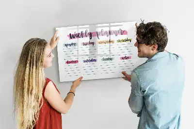 Magnetická popisovatelná tabule ručně psaný plánovač