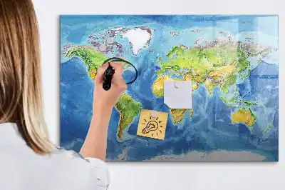 Magnetická kreslící tabule ve tvaru mapy světa