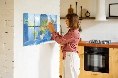 Magnetická kreslící tabule ve tvaru mapy světa