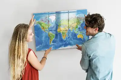 Magnetická kreslící tabule ve tvaru mapy světa