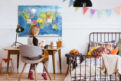 Magnetická kreslící tabule ve tvaru mapy světa