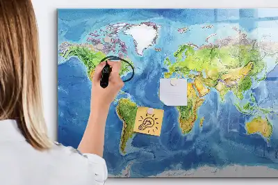 Magnetická kreslící tabule ve tvaru mapy světa