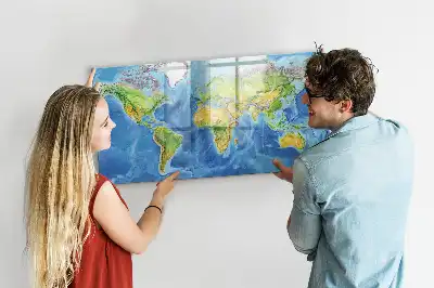 Magnetická kreslící tabule ve tvaru mapy světa
