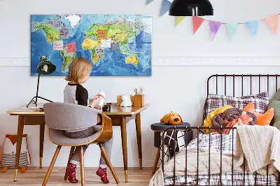 Magnetická kreslící tabule ve tvaru mapy světa