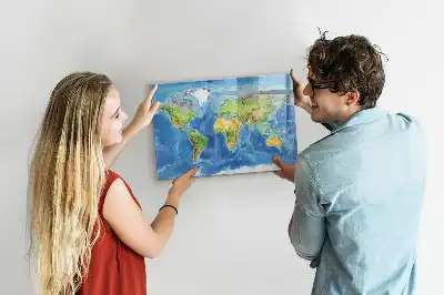 Magnetická kreslící tabule ve tvaru mapy světa