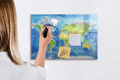 Magnetická kreslící tabule ve tvaru mapy světa