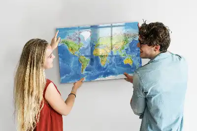 Magnetická kreslící tabule ve tvaru mapy světa