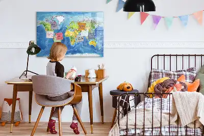Magnetická kreslící tabule ve tvaru mapy světa