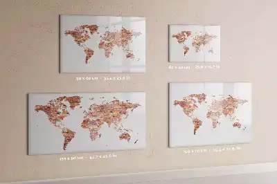 Popisovatelná magnetická tabule s motivem staré mapy na cihlách