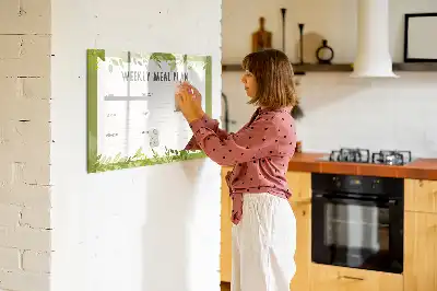 Magnetická kreslící tabule týdenní plánovač