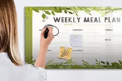 Magnetická kreslící tabule týdenní plánovač