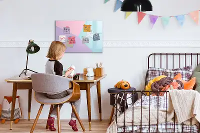 Popisovatelná magnetická tabule s pastelovým vzorem