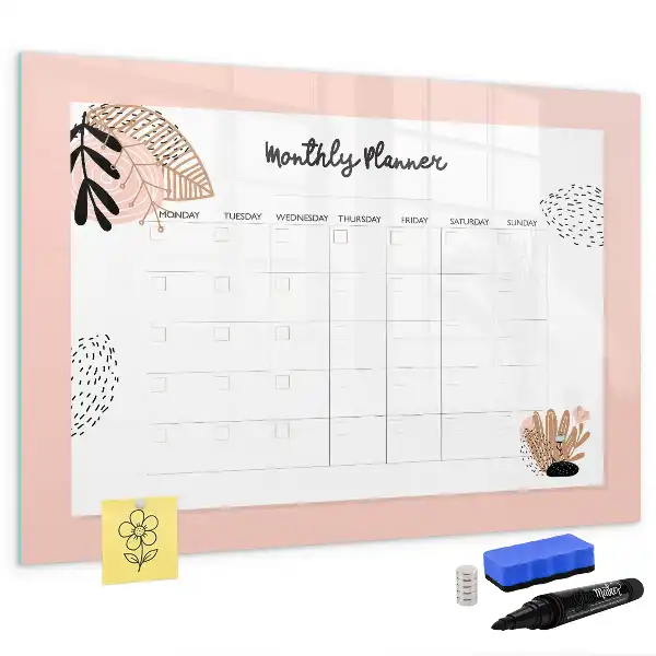 Květinový plánovač popisovatelná magnetická tabule